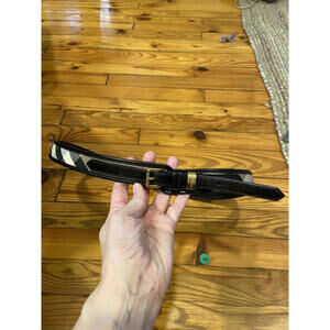 Burberry Check Leather Belt – Size 40/100 – Made in Italy